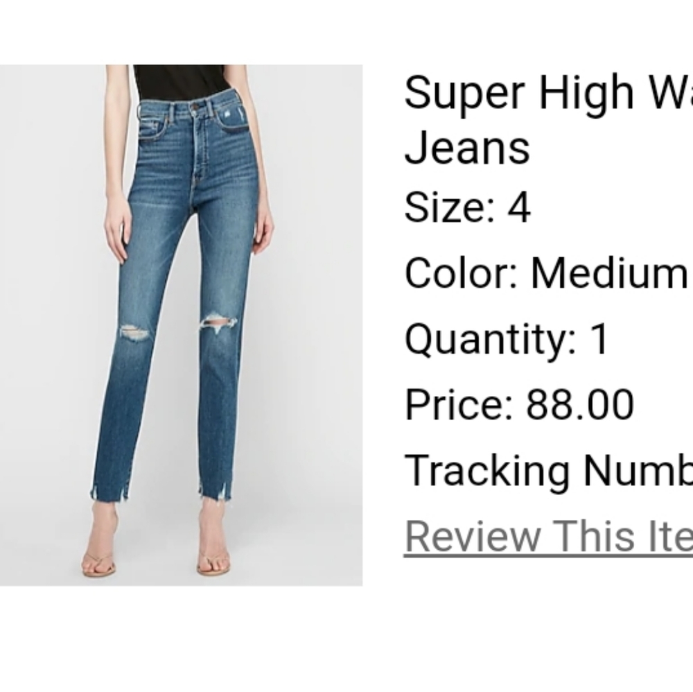 Express slim ankle high rise jeans, size 4R